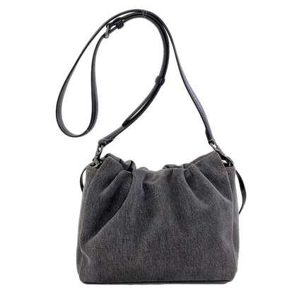 COACH CAK36 Fay Drawstring Shoulder Bag Denim Ladies [Used]
