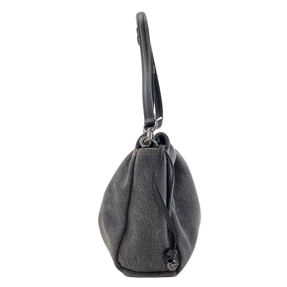 COACH CAK36 Fay Drawstring Shoulder Bag Denim Ladies [Used]