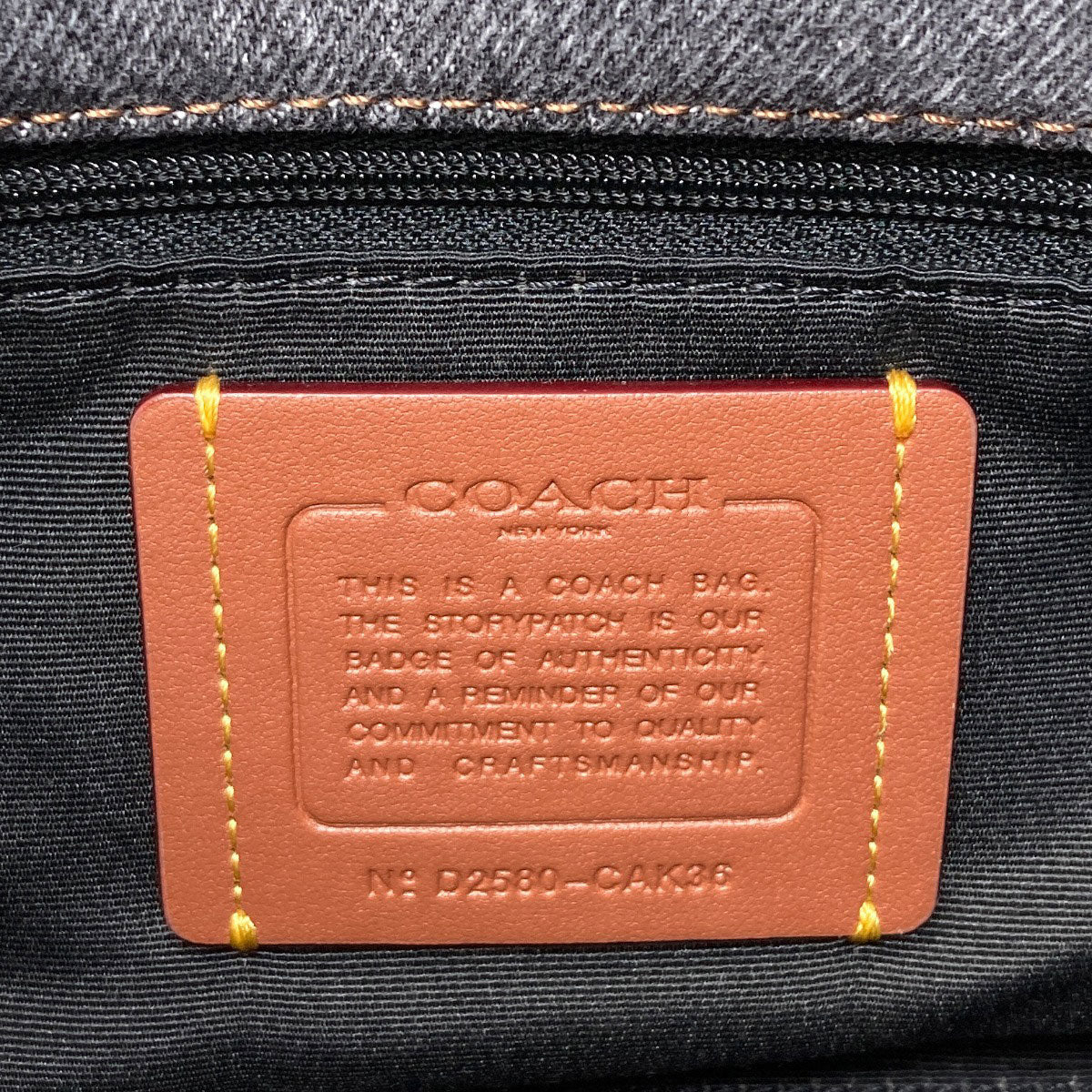COACH CAK36 Fay Drawstring Shoulder Bag Denim Ladies [Used]