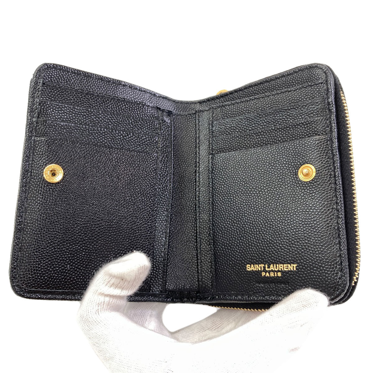 SAINT LAURENT Cassandra Bifold Wallet with Coin Pocket Leather Ladies [Used]