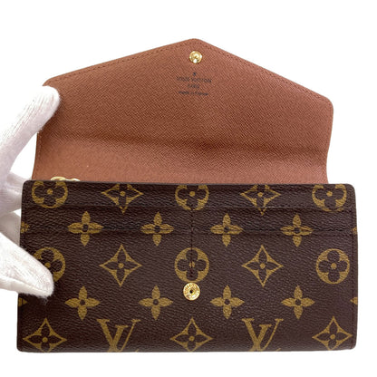 LOUIS VUITTON M60531 Portefeiulle Â· Sarah Long wallet (with coin pocket) Monogram canvas Ladies [Used]