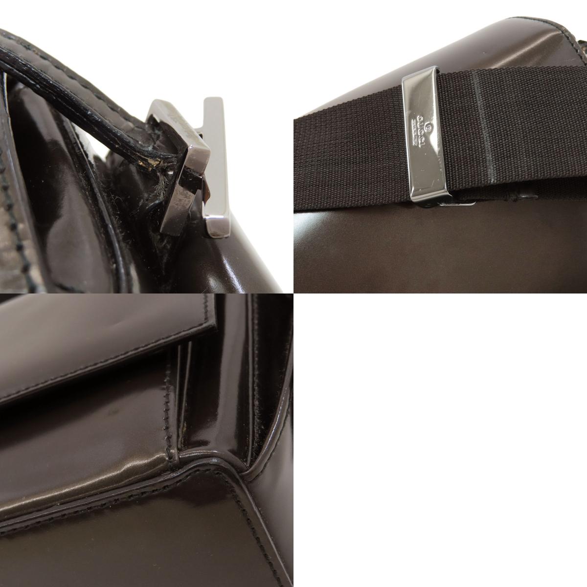 GUCCI 001-3278-002113 logo Shoulder Bag Patent leather Ladies [Used]