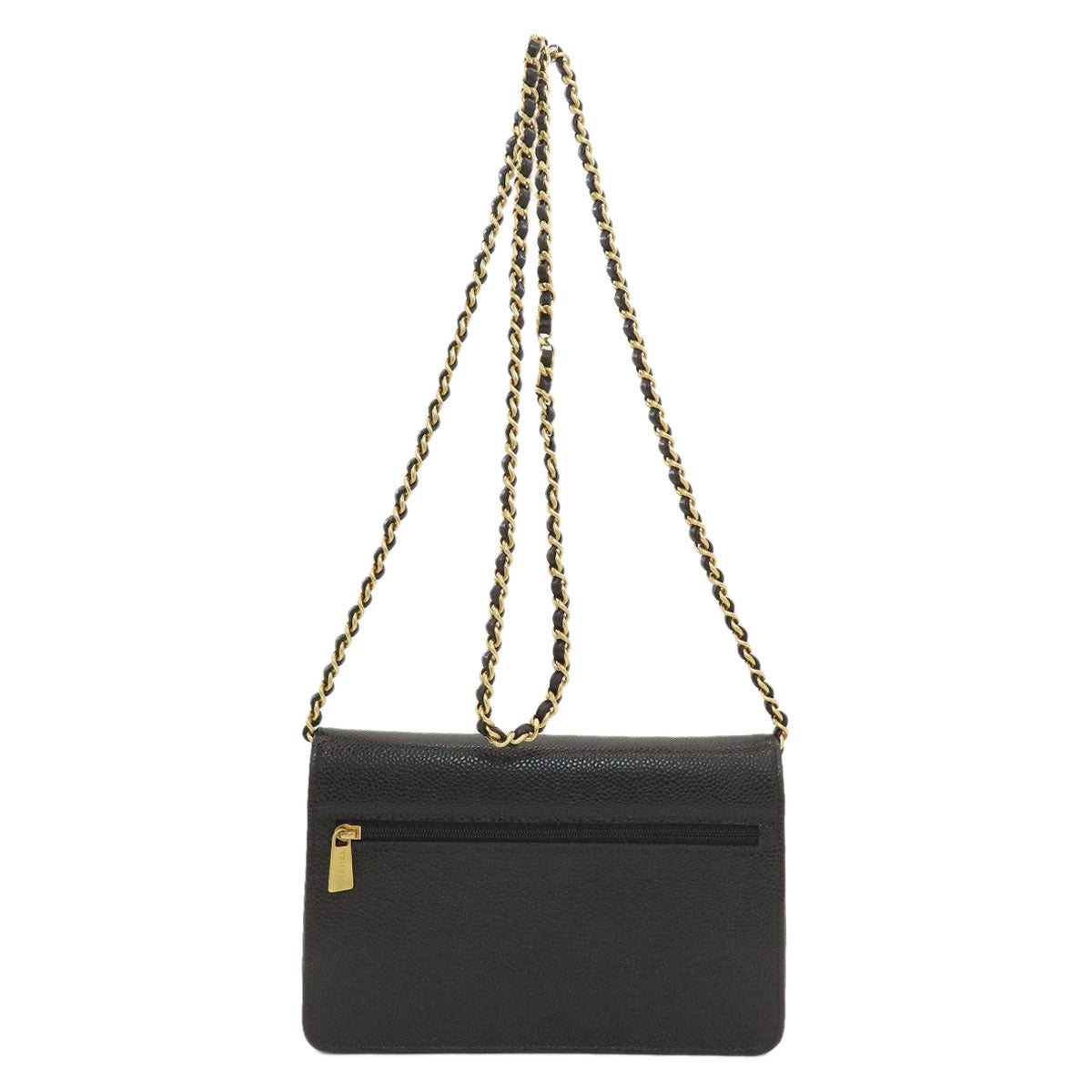 CHANEL Chain Wallet COCO Mark GoldHardware Long wallet (with coin pocket) Grained Calfskin Skin Ladies [Used]
