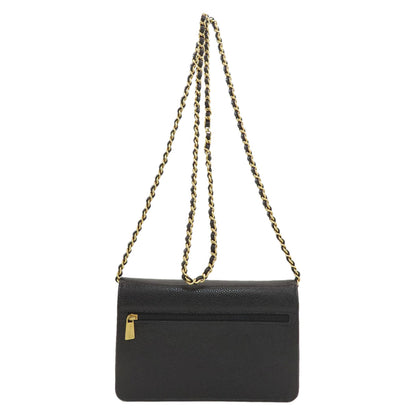 CHANEL Chain Wallet COCO Mark GoldHardware Long wallet (with coin pocket) Grained Calfskin Skin Ladies [Used]