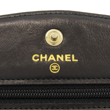 CHANEL Chain Wallet COCO Mark GoldHardware Long wallet (with coin pocket) Grained Calfskin Skin Ladies [Used]