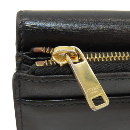 CELINE Triomphe compact wallet with coin compartment Tri-fold wallet (with Coin Pocket) Calf Ladies [Used]