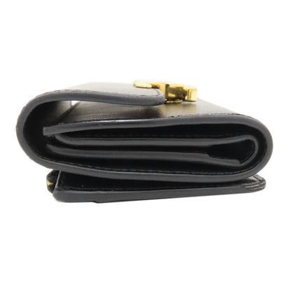 CELINE Triomphe compact wallet with coin compartment Tri-fold wallet (with Coin Pocket) Calf Ladies [Used]