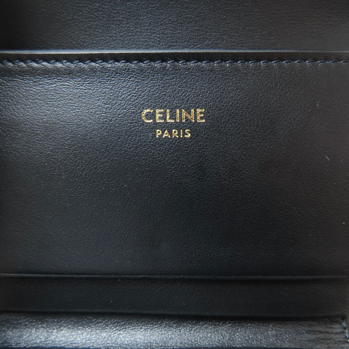 CELINE Triomphe compact wallet with coin compartment Tri-fold wallet (with Coin Pocket) Calf Ladies [Used]