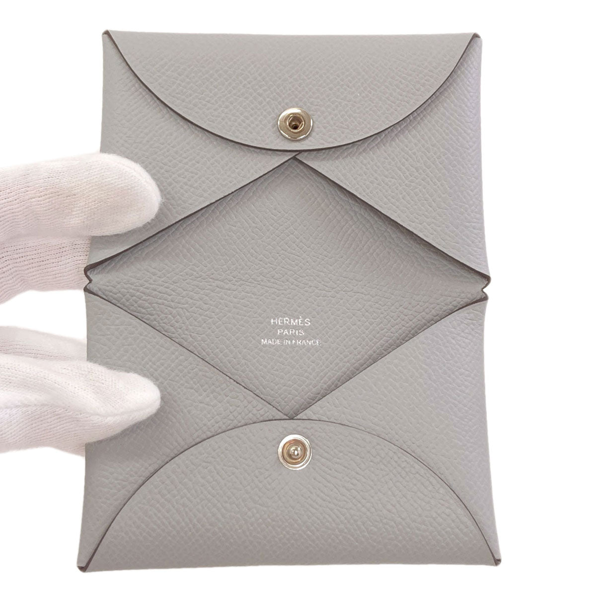HERMES Calvi SilverHardware Card Case Epsom Ladies [Used]