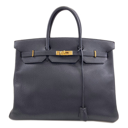 HERMES Birkin 40 Blue Indigo GoldHardware Handbag Ardennes Ladies [Used]