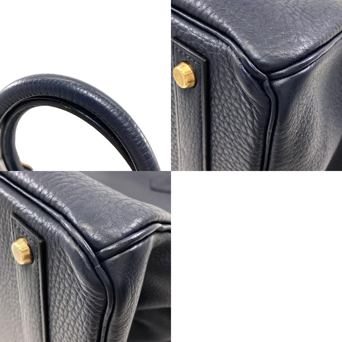 HERMES Birkin 40 Blue Indigo GoldHardware Handbag Ardennes Ladies [Used]