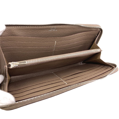 HERMES Azap Classic Long Etoupe SilverHardware Long wallet (with coin pocket) Chevre Ladies [Used]