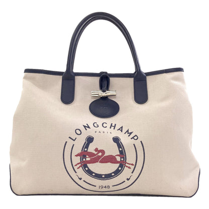 Longchamp Le Rozo Tote Bag Canvas LeatherLadies [Used]