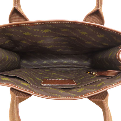 HUNTING WORLD logo Handbag Canvas Ladies [Used]