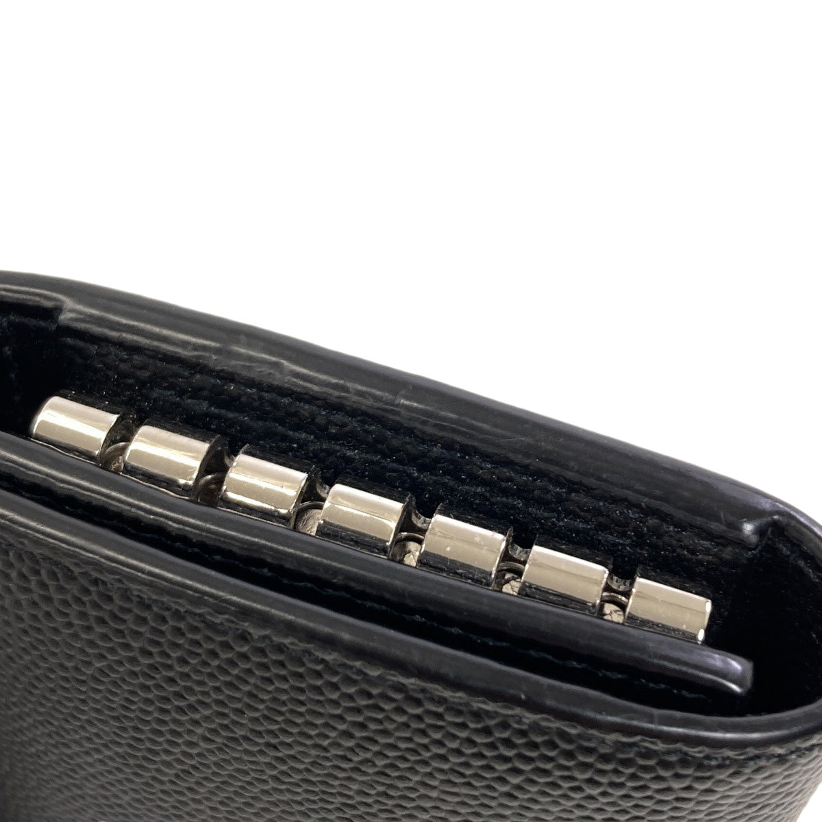 SAINT LAURENT logo key holder Leather Ladies [Used]