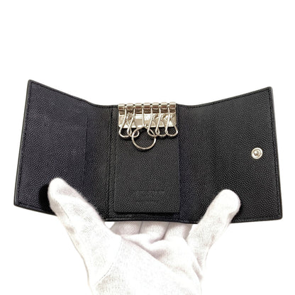 SAINT LAURENT logo key holder Leather Ladies [Used]