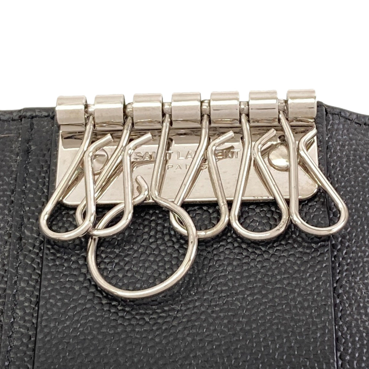 SAINT LAURENT logo key holder Leather Ladies [Used]