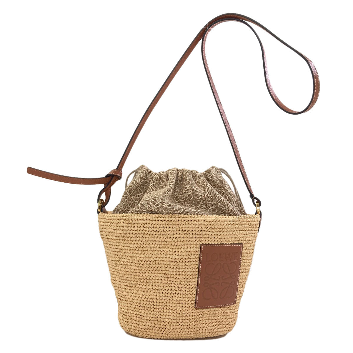 LOEWE Slit Pochette Shoulder Bag Raffia Ladies [Used]