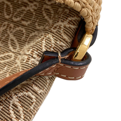 LOEWE Slit Pochette Shoulder Bag Raffia Ladies [Used]