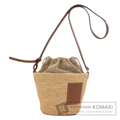 LOEWE Slit Pochette Shoulder Bag Raffia Ladies [Used]