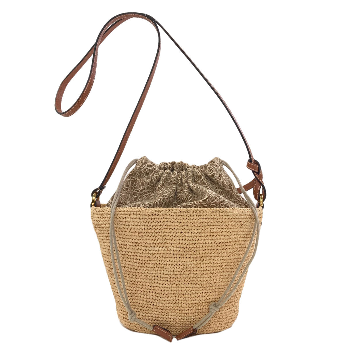LOEWE Slit Pochette Shoulder Bag Raffia Ladies [Used]