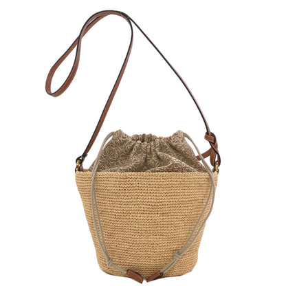 LOEWE Slit Pochette Shoulder Bag Raffia Ladies [Used]