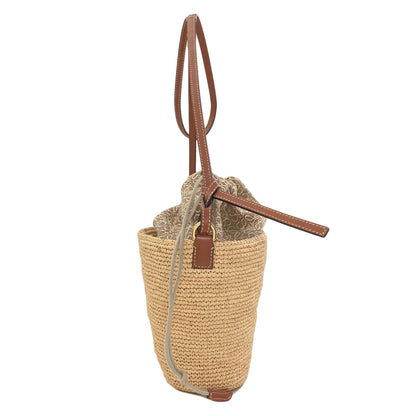 LOEWE Slit Pochette Shoulder Bag Raffia Ladies [Used]