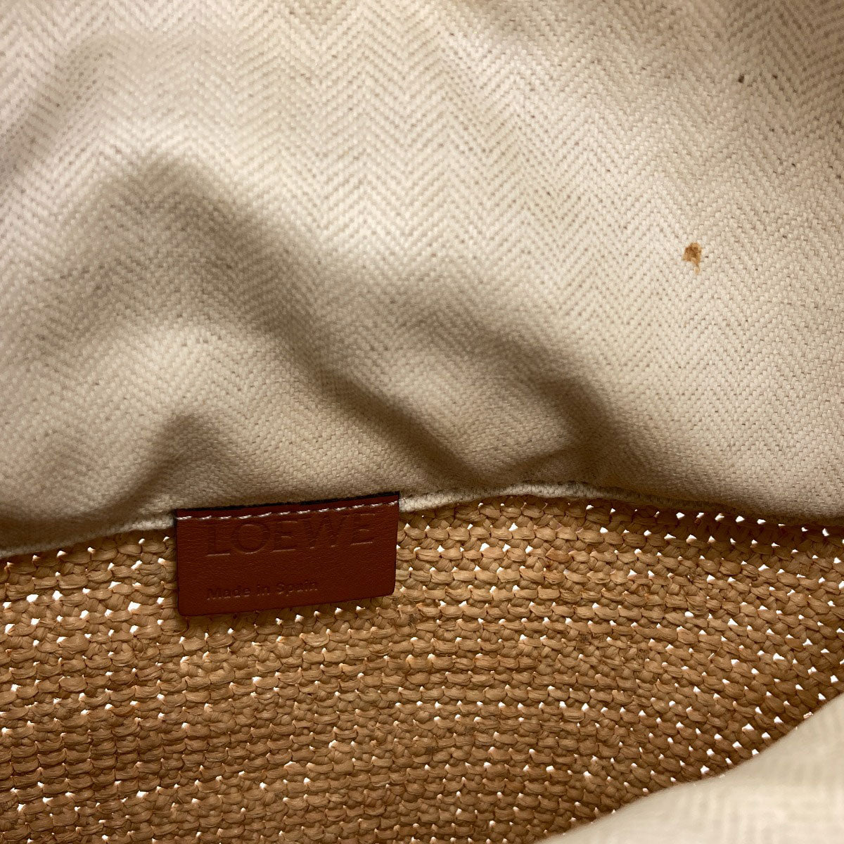 LOEWE Slit Pochette Shoulder Bag Raffia Ladies [Used]