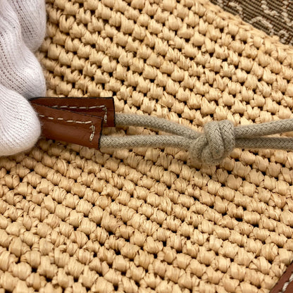 LOEWE Slit Pochette Shoulder Bag Raffia Ladies [Used]