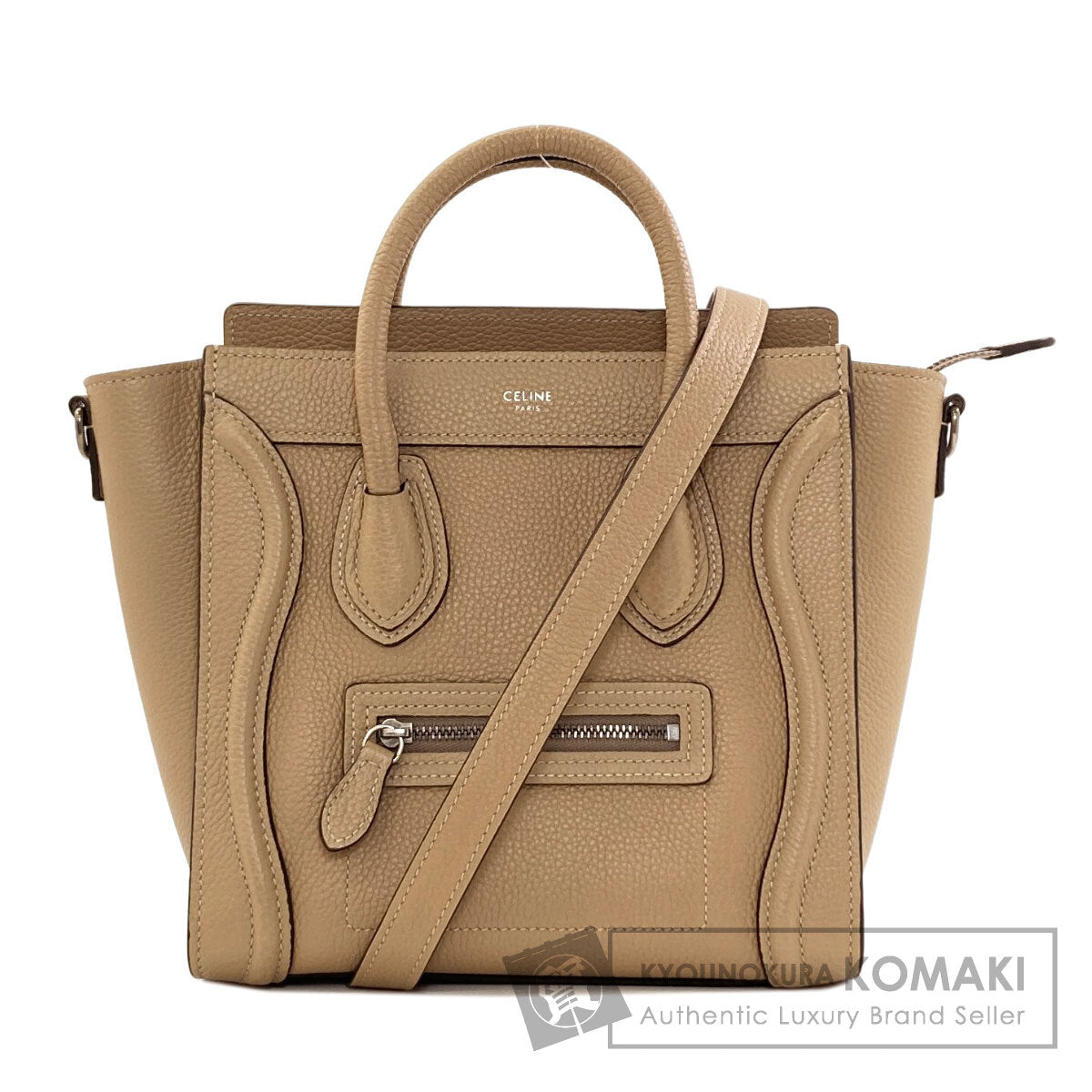 CELINE Luggage nano 2 WAY Handbag Calf Ladies [Used]