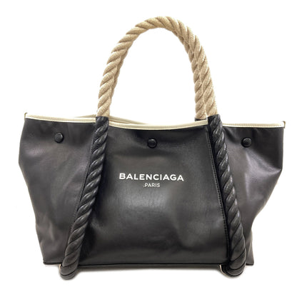 BALENCIAGA 339933 NAVY CABAS Rope Handle Tote Bag Calf Ladies [Used]