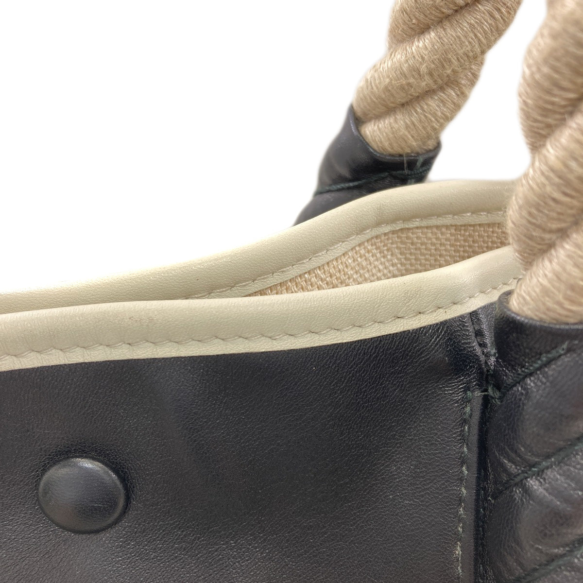 BALENCIAGA 339933 NAVY CABAS Rope Handle Tote Bag Calf Ladies [Used]