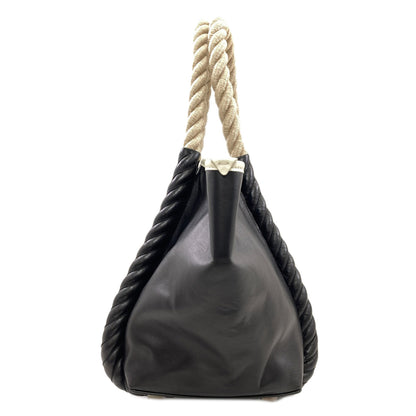 BALENCIAGA 339933 NAVY CABAS Rope Handle Tote Bag Calf Ladies [Used]