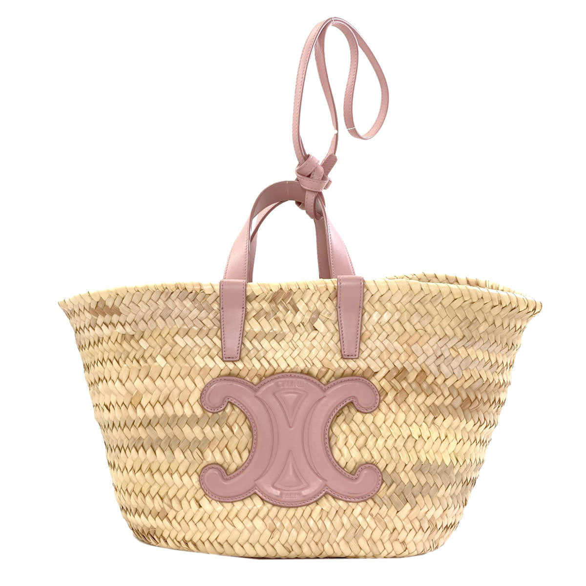 CELINE Classic Panier Triomphe Basket Bag (2-Way) Handbag Raffia Ladies [Used]