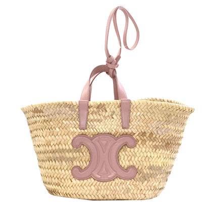 CELINE Classic Panier Triomphe Basket Bag (2-Way) Handbag Raffia Ladies [Used]