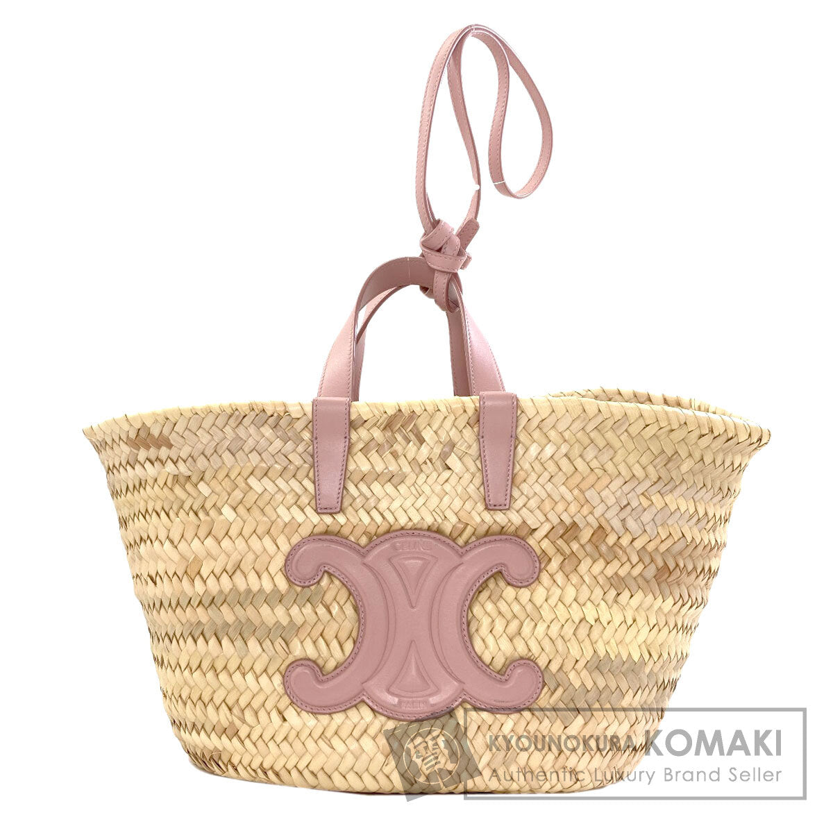CELINE Classic Panier Triomphe Basket Bag (2-Way) Handbag Raffia Ladies [Used]