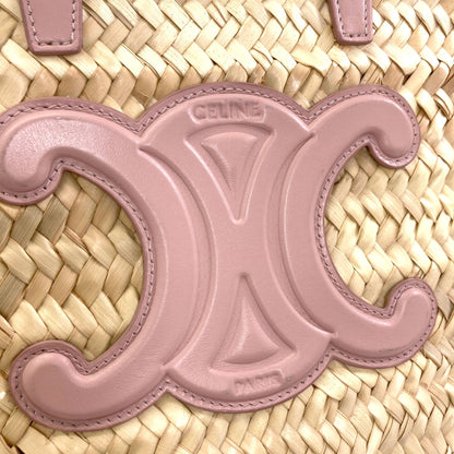 CELINE Classic Panier Triomphe Basket Bag (2-Way) Handbag Raffia Ladies [Used]