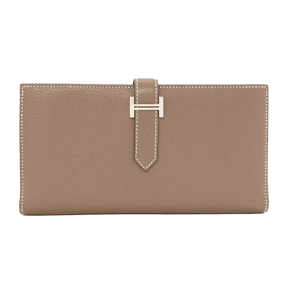 HERMES Bearn soufflet etope SilverHardware Long wallet (with coin pocket) Chevre Ladies [Used]
