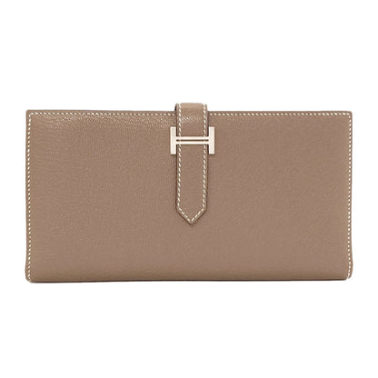 HERMES Bearn soufflet etope SilverHardware Long wallet (with coin pocket) Chevre Ladies [Used]