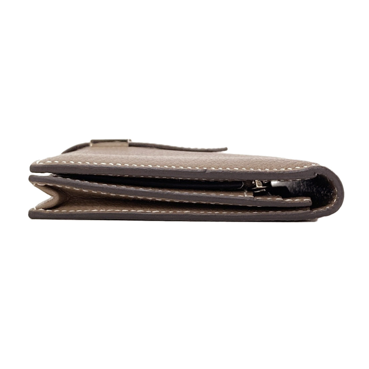 HERMES Bearn soufflet etope SilverHardware Long wallet (with coin pocket) Chevre Ladies [Used]