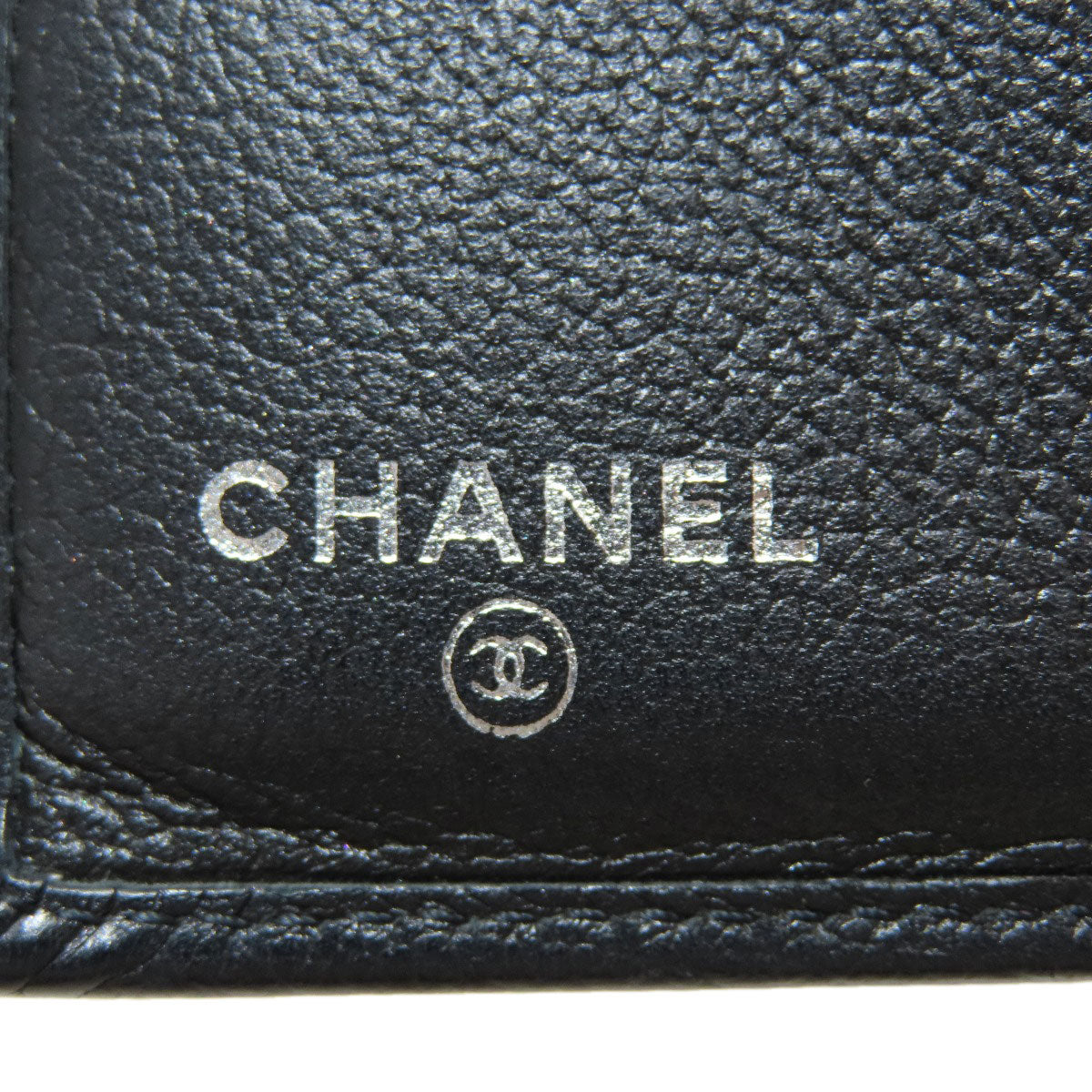 CHANEL Camellia Silver Hardware Bifold Wallet with Coin Pocket Calf Ladies [Used]