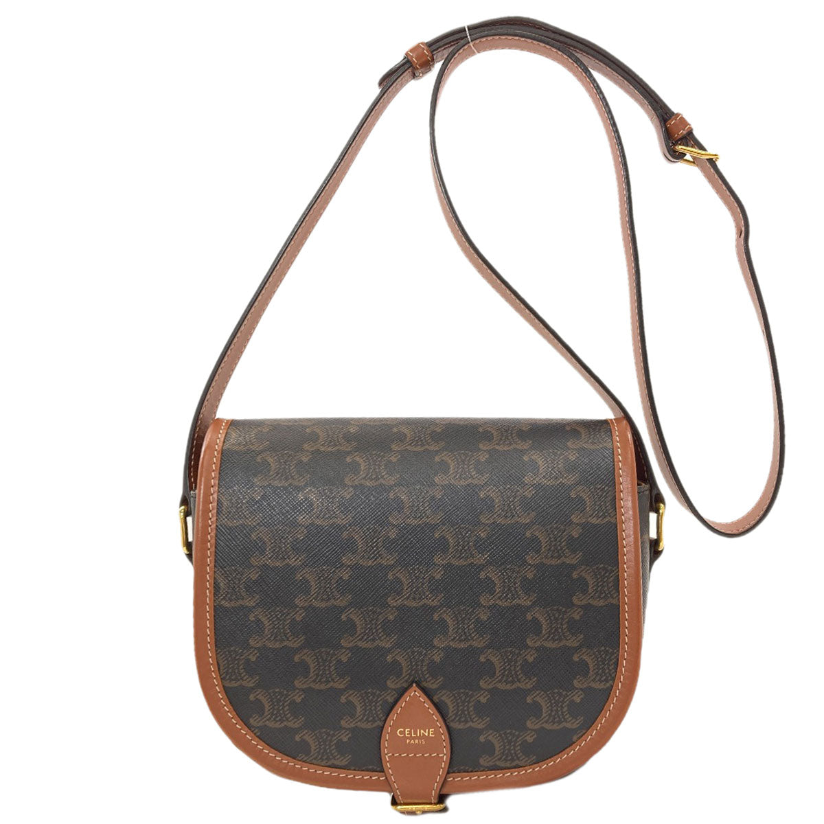 CELINE Long Shoulder Triomphe Shoulder Bag PVC Ladies [Used]