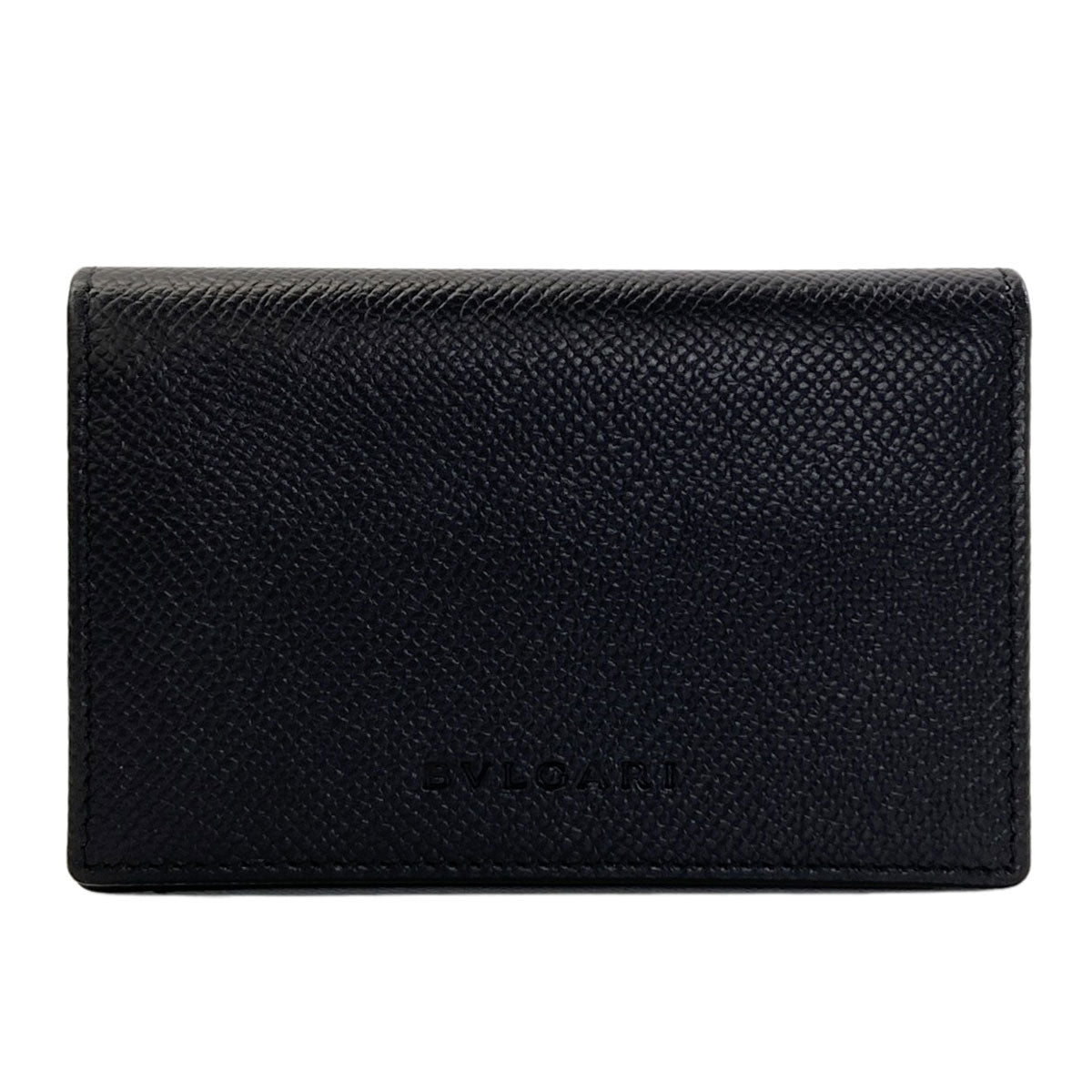 BVLGARI logo Card Case Leather Ladies [Used]