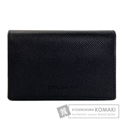 BVLGARI logo Card Case Leather Ladies [Used]
