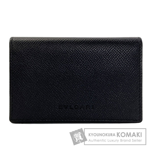 BVLGARI logo Card Case Leather Ladies [Used]