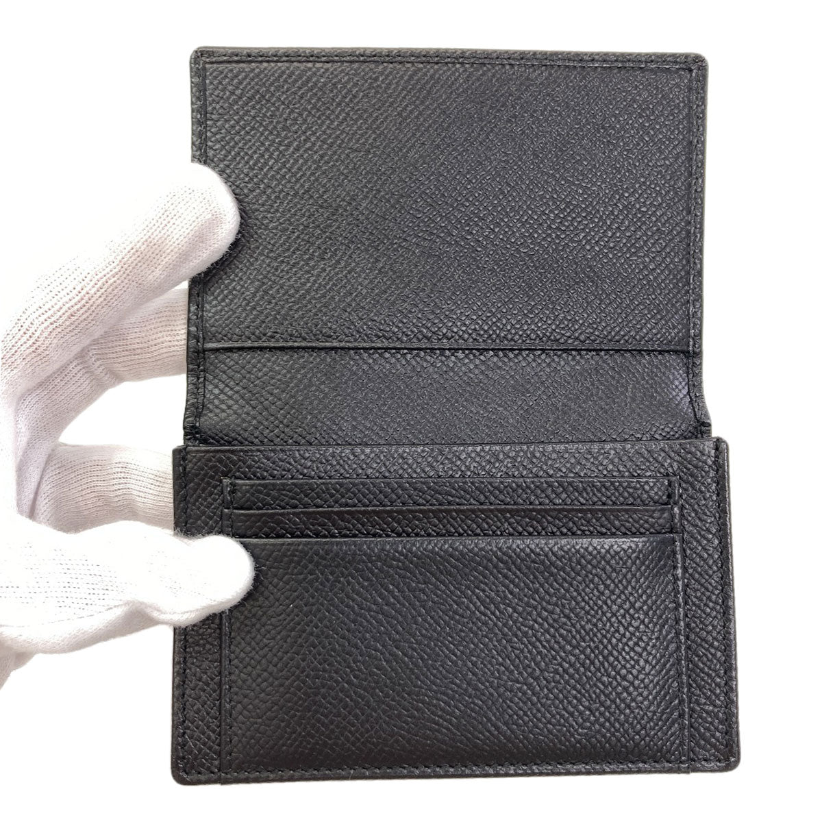 BVLGARI logo Card Case Leather Ladies [Used]