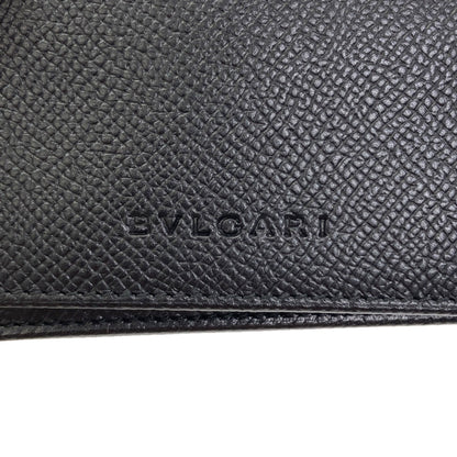 BVLGARI logo Card Case Leather Ladies [Used]