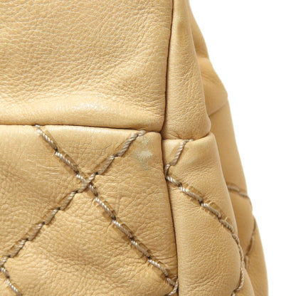 CHANEL COCO Mark Wild Stitch SilverHardware Shoulder Bag Calf Ladies [Used]
