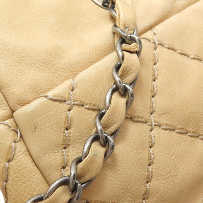 CHANEL COCO Mark Wild Stitch SilverHardware Shoulder Bag Calf Ladies [Used]