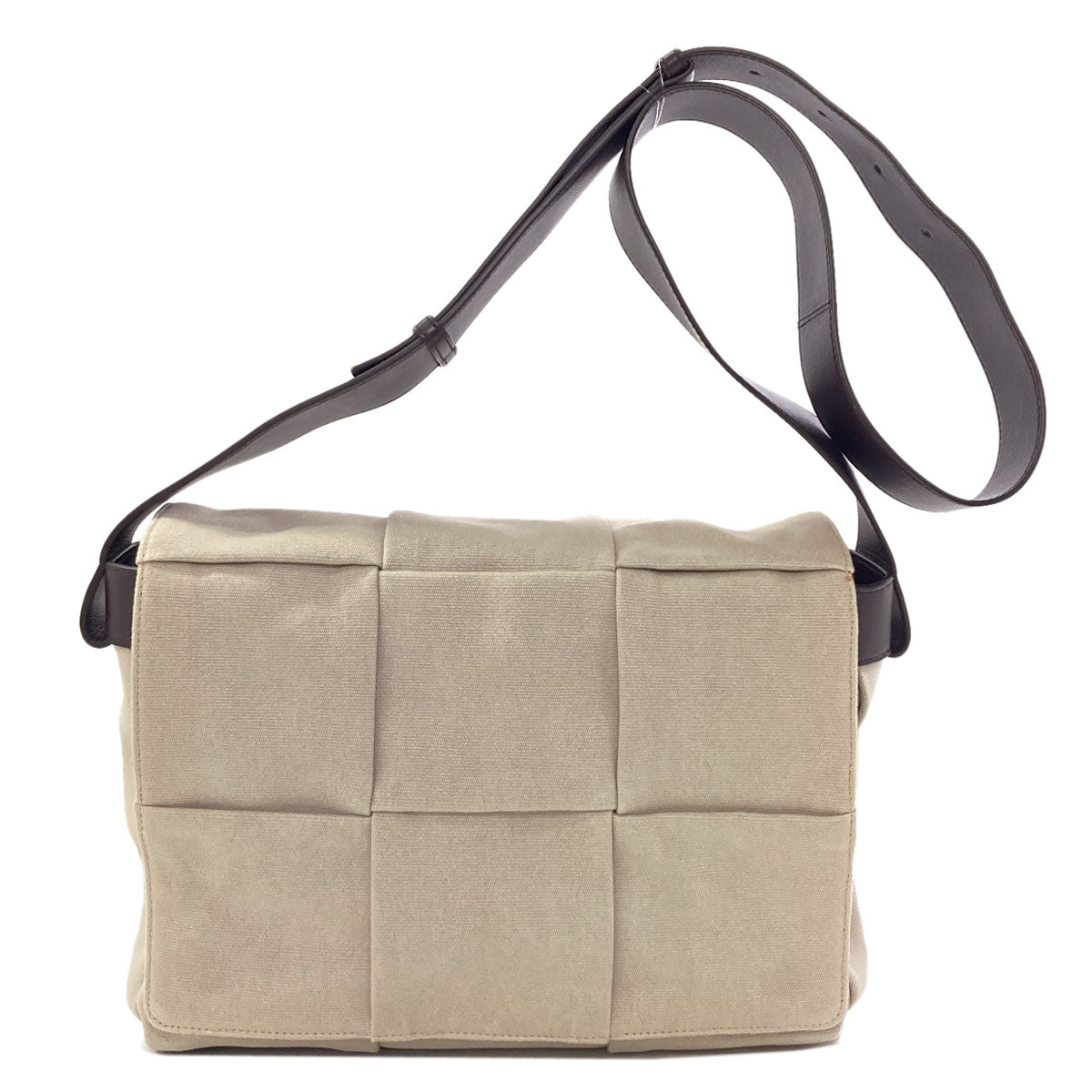 BOTTEGA VENETA Arco Flap Messenger Shoulder Bag Canvas LeatherLadies [Used]